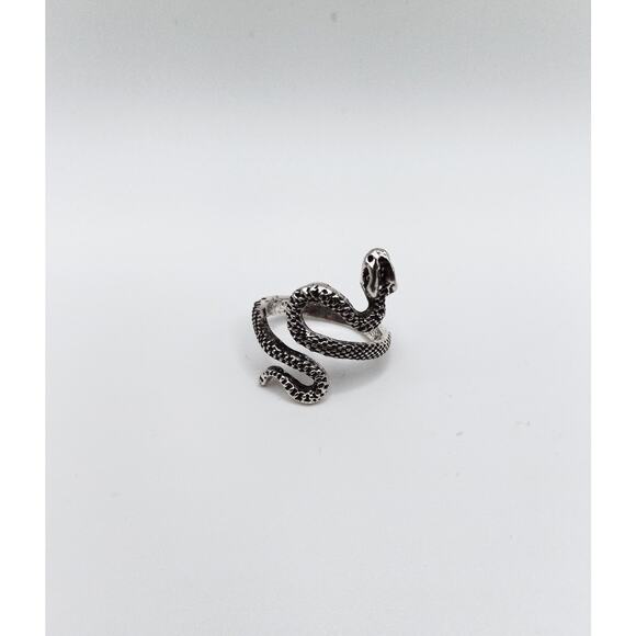 New Bold Silver Snake Ring Size Adj - Picture 3 of 3